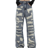 Threebooy Y2K Streetwear Baggy Ripped Stacked Jeans Pants For Men Clothing Straight Hip Hop Denim Trousers Pantalon Homme